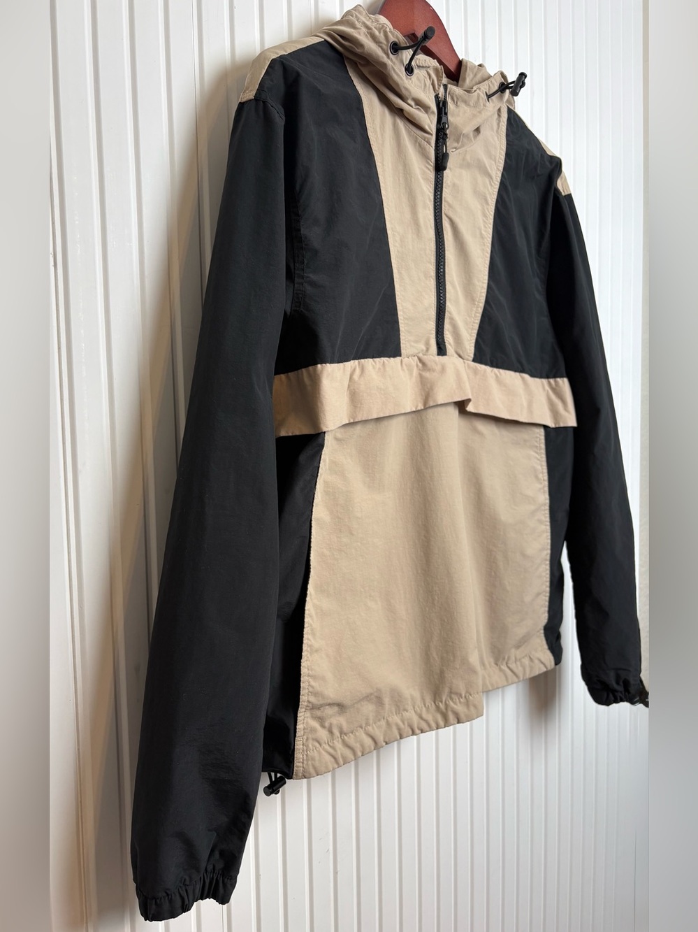 H&M Mens Oarsmen Anorak Hooded Jacket S Two Toned Windbreaker Ivy League Preppy